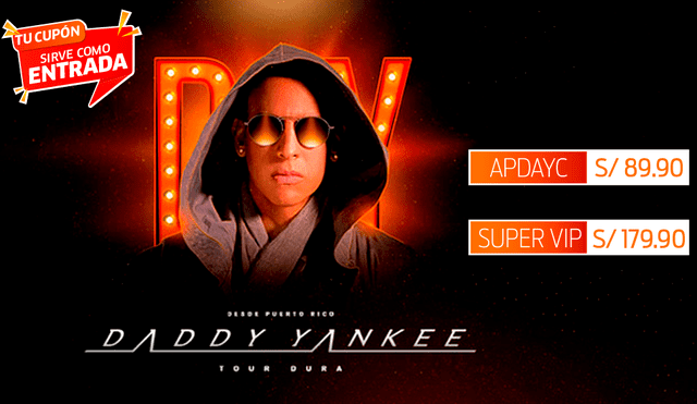 Daddy Yankee concierto 2018: Últimas entradas Apdayc a S/ 89 y Súper Vip S/179.90 en Cuponidad