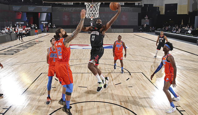 Houston Rockets vs Oklahoma City Thunder por el Game 7 de los Playoffs de la NBA. Foto: AFP