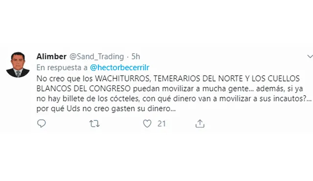 Usuarios critican a Héctor Becerril. Foto: Captura Twitter.