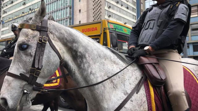 Huelga de profesores: docentes denunciaron maltrato en caballos de la 'Policía montada' [FOTOS]