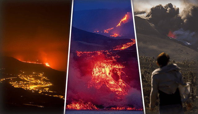 Erupción volcánica en La Palma: la llegada de la lava al mar. Foto: composición/Arturo Rodríguez-Samuel Sánchez