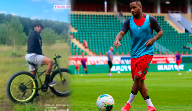 Jefferson Farfán disfruta de un paseo en bicicleta en Rusia mientras define su futuro futbolístico. (FOTO: Lokomotiv Moscú/Composición La República).