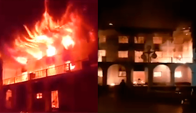 Áncash : Incendio deja en cenizas a la Municipalidad de Huandoval [VIDEO]
