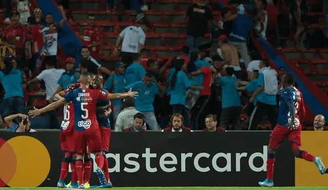 DIM festeja el 1-0 sobre Atlético Tucumán en partido correspondiente a la ida de la tercera ronda de Copa Libertadores 2020.