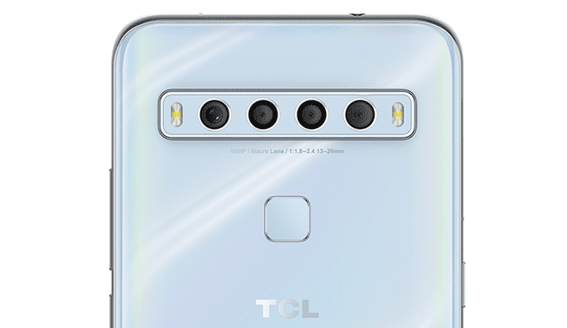 TCL 10L llega con cuatro cámaras traseras y sensor de huellas dactilares.