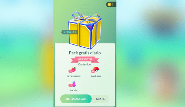 Desliza para saber el contenido de la caja gratis de Pokémon GO. Foto: Captura.