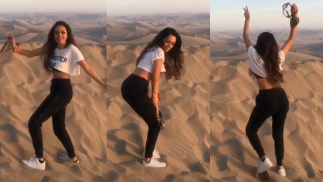 Mayra Goñi enamora a sus fans con sensuales movimientos en el desierto [VIDEO]