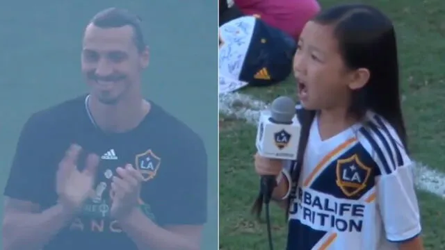 La niña que emocionó a Zlatan Ibrahimovic al cantar el himno estadounidense [VIDEO]