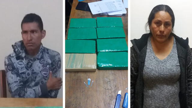 Dos personas fueron detenidas con 16 paquetes de cocaína en Terminal Terrestre de Arequipa