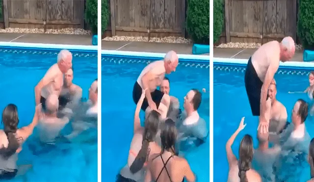 YouTube viral: anciano impresiona a miles por su destreza realizando piruetas en piscina [VIDEO] 