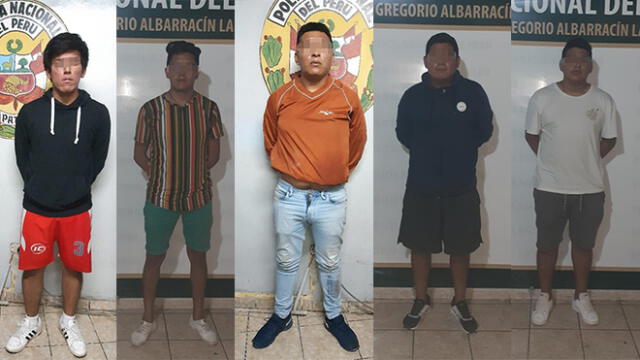Los cinco sujetos fueron detenidos por la policía en Tacna.