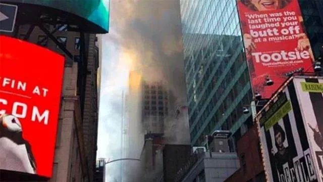 Un incendio alarmó a las personas de Times Squares, uno de los principales atractivos de Nueva York. Foto: Difusión