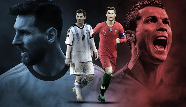 Versus de goles entre Cristiano Ronaldo y Lionel Messi con sus selecciones. | Composición: Fabrizio Oviedo