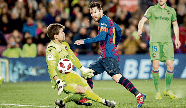 Messi le dio triunfo al Barcelona
