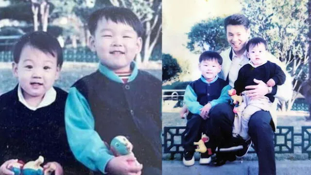 Fotografías de la infancia de Jungkook junto a su hermano mayor y su padre.