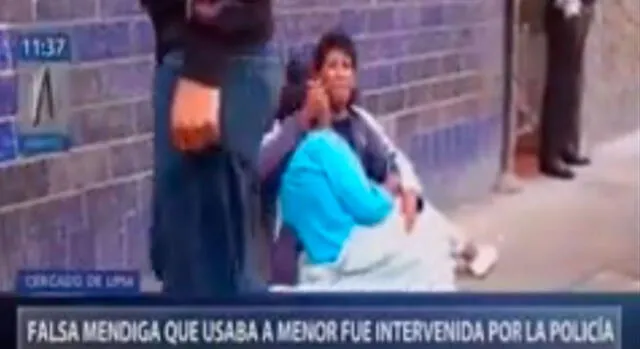 Centro de Lima: PNP detuvo a falsa mendiga junto a su hija [VIDEO]