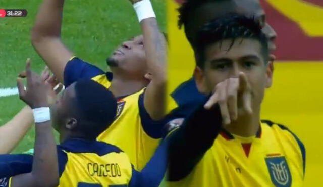 Michael Estrada y Xavier Arreaga anotaron el tercer y cuarto gol de Ecuador. Foto: captura Movistar Deportes
