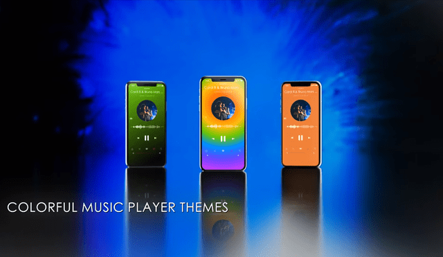Podrás cambiar los colores de la interfaz del reproductor de Music Pro.
