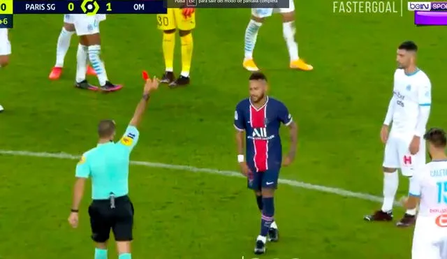 Neymar vio la tarjeta roja en los minutos finales. Foto: Captura/DirecTv