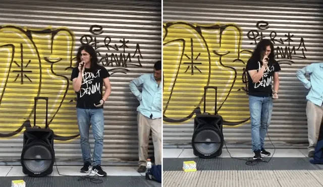 Un joven decidió cantar en la calle un tema de Pearl Jam, imitando a la perfección la voz del vocalista. Foto: Facebook