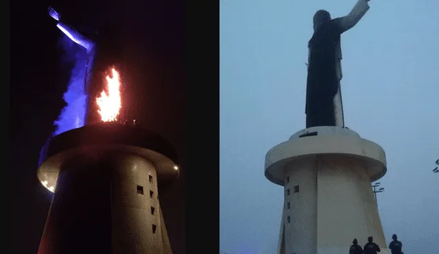 Chorrillos: Incendian monumento del Cristo del Pacífico [VIDEO]
