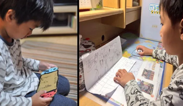 Twitter: Niño crea un Nintendo Swicth de cartón y su padre lo sorprende comprándole uno real 