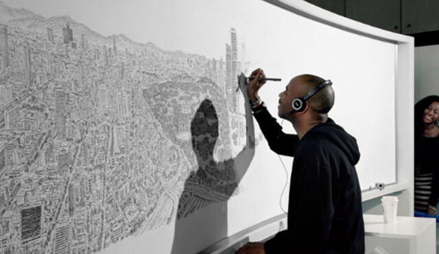 Instagram: joven autista sorprende con sus dibujos de ciudades enteras de memoria