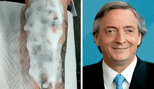 En Facebook, una mujer fanática del expresidente Néstor Kirchner se tatuó su rostro en todo el brazo.