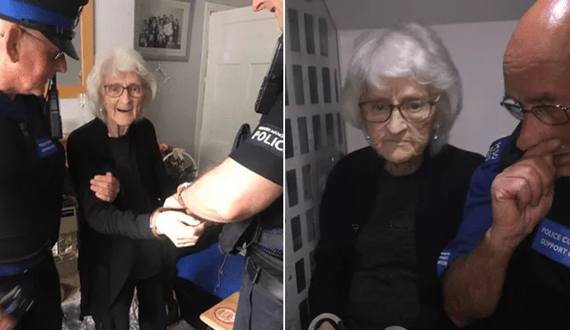 Anciana de Reino Unido cumplió sueño de ser arrestada. Foto: Twitter