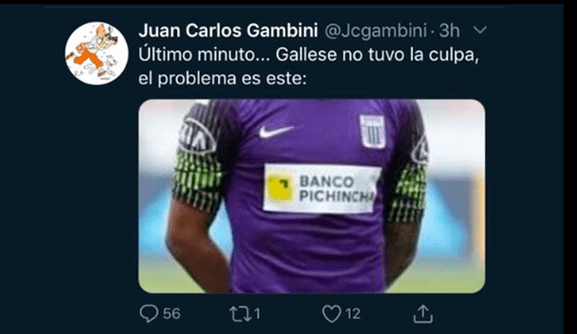 Periodista lanza polémito 'tuit' contra Pedro Gallese y culpa a Alianza Lima. Foto: Captura Twitter