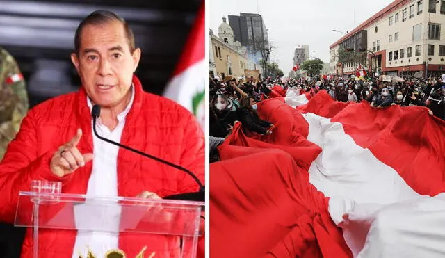 Walter Martos respaldó las manifestaciones de la ciudadanía contra el golpe de Estado. Foto: composición La República/Presidencia