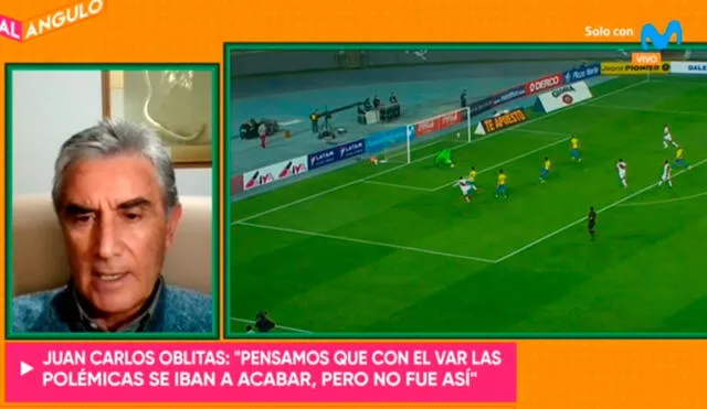 Juan Carlos Oblitas viene analizando el partido de Perú. Foto: Captura de Movistar Deportes