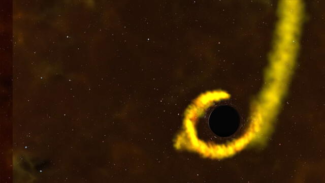 El satélite TESS, de la NASA, capturó el momento en el que un agujero negro devora una estrella del tamaño del Sol. Foto: NASA