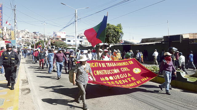rechazo. Población protestó en contra de Quellaveco.