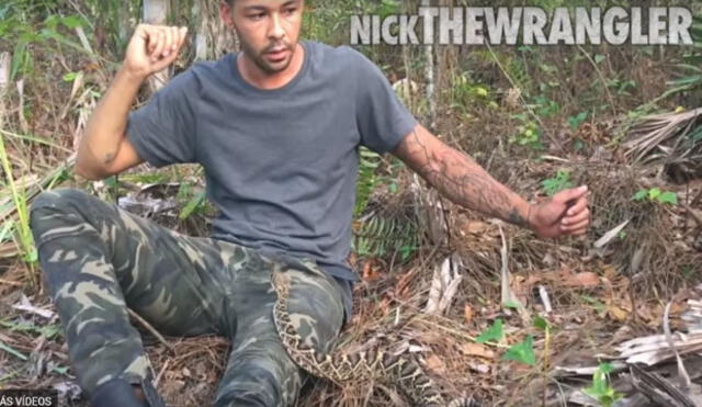 YouTube: Quiso demostrar que las serpientes no hacen daño y se llevó una sorpresa en el bosque