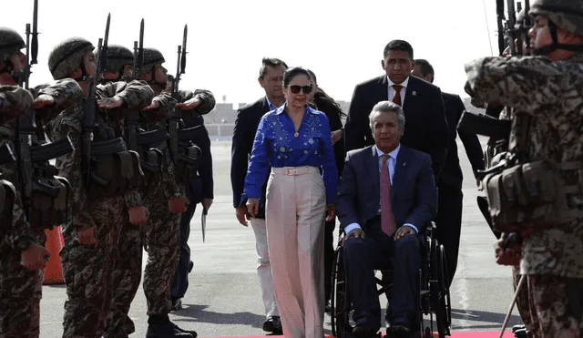 Presidente de Ecuador arribó a Trujillo para Gabinete Binacional con Perú