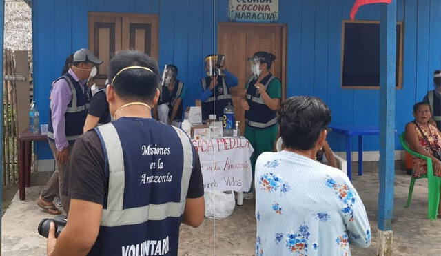 Habitantes de Cuninico esperando ser "vacunados" con ivermectina | Créditos: FB de la Federación de Comunidades Nativas