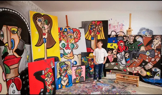 Andrés Valencia es considerado el “pequeño Picasso” a sus 11 años por destacar en el arte contemporáneo. Foto: BBC News Mundo