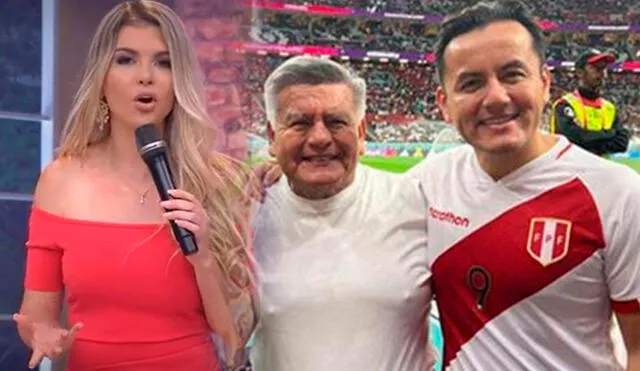 Brunella Horna no acompañó a Richard y César Acuña en su viaje a Qatar. Esto fue lo que ocurrió. Foto: composición/captura de América TV/Instagram de César Acuña.