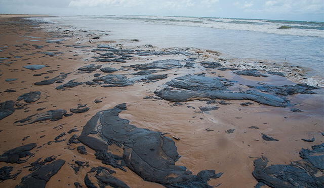 El petróleo ha contaminado varias playas del noroeste de Brasil. Foto: AFP.