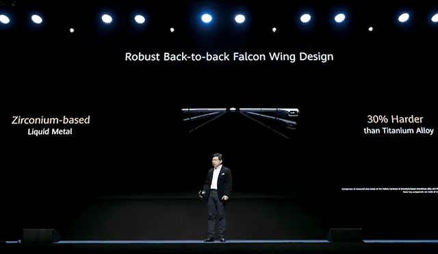 El mecanismo flexible del Huawei Mate Xs es posible gracias al diseño Falcon Wing.