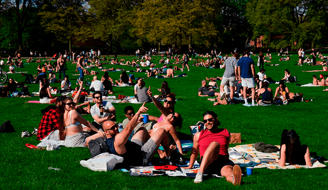 Miles de neoyorquinos abarrotaron Central Park pese a la cuarentena por el coronavirus. Foto: AFP