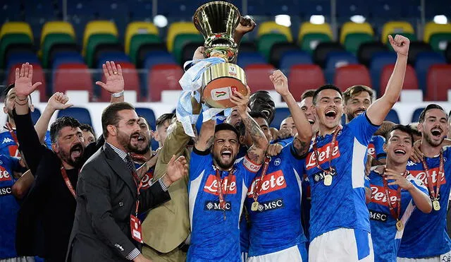 Napoli ganó la sexta Copa Italia de si historia. Foto: AFP.