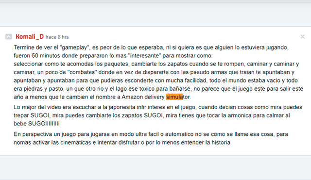 Death Stranding genera críticas.