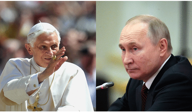 Vladimir Putin mandó sus condolencias al Vaticano y recuerda a Benedicto XVI como “un firme defensor de los valores cristianos tradicionales”. Foto: composición LR / AFP