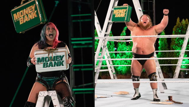 Asuka y Otis se quedaron con el maletín de WWE Money in The Bank 2020. Foto: WWE