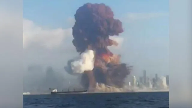 Explosión en Beirut fue provocada por el nitrato de amonio. Captura de video: BBC.
