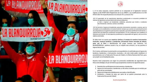 Perú vs. Chile: Solicitan ingreso de banderolas e instrumentos al partido. Foto: Composición/La Blanquirroja
