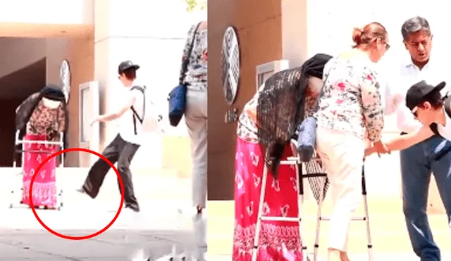 Facebook: viste a su amigo como anciana y le da una paliza en público para ver la reacción de la gente [VIDEO]