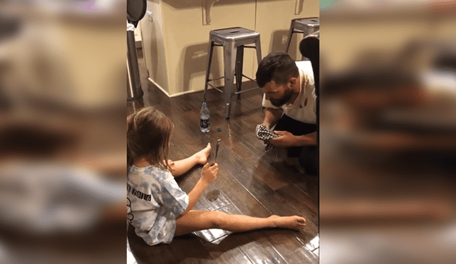 Facebook: padre 'trolea' a hija con curioso truco para limpiar el piso [VIDEO]